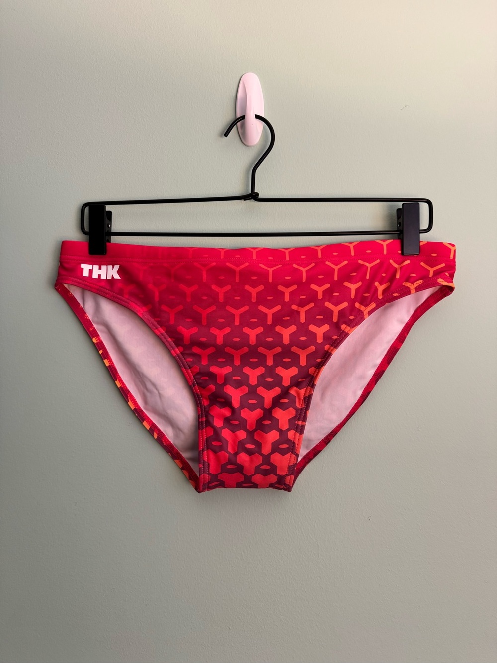 Men’s THK Geometric Swim Brief in Red - Size M (30-32) - Dan Slater Collab